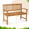 2-Person Patio Acacia Wood Bench with Backrest and Armrests Ideal for Outdoor Seating